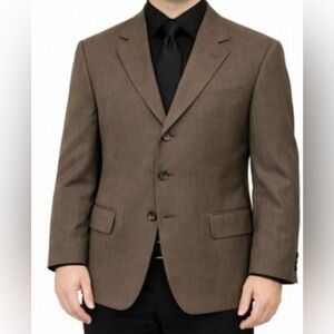 Vintage NORDSTROM Mens Suit Jacket Size 40S Brown Wool Single Breasted Old Money